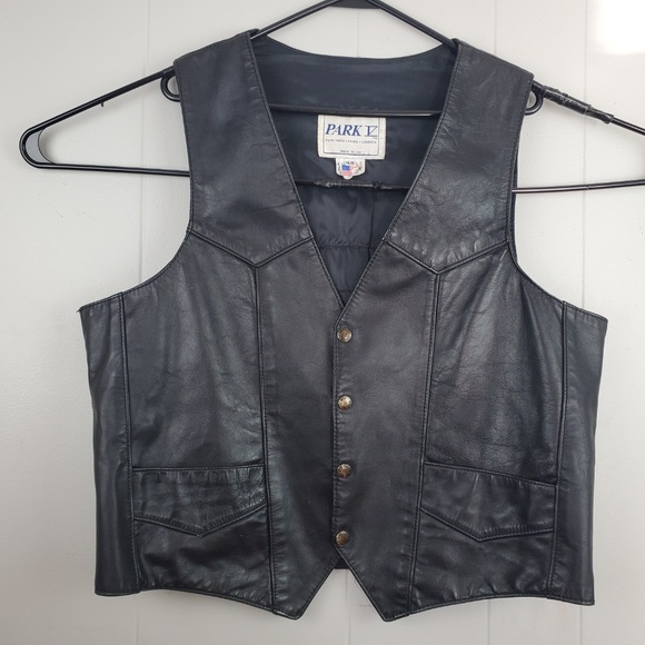 VTG 70s 80s Park V Leather Vest Harley Davidson - Picture 5 of 7
